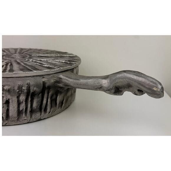 VINTAGE Mid Century Modern Donald Drumm Covered Aluminum Brutalist Skillet NEW - Picture 3 of 9